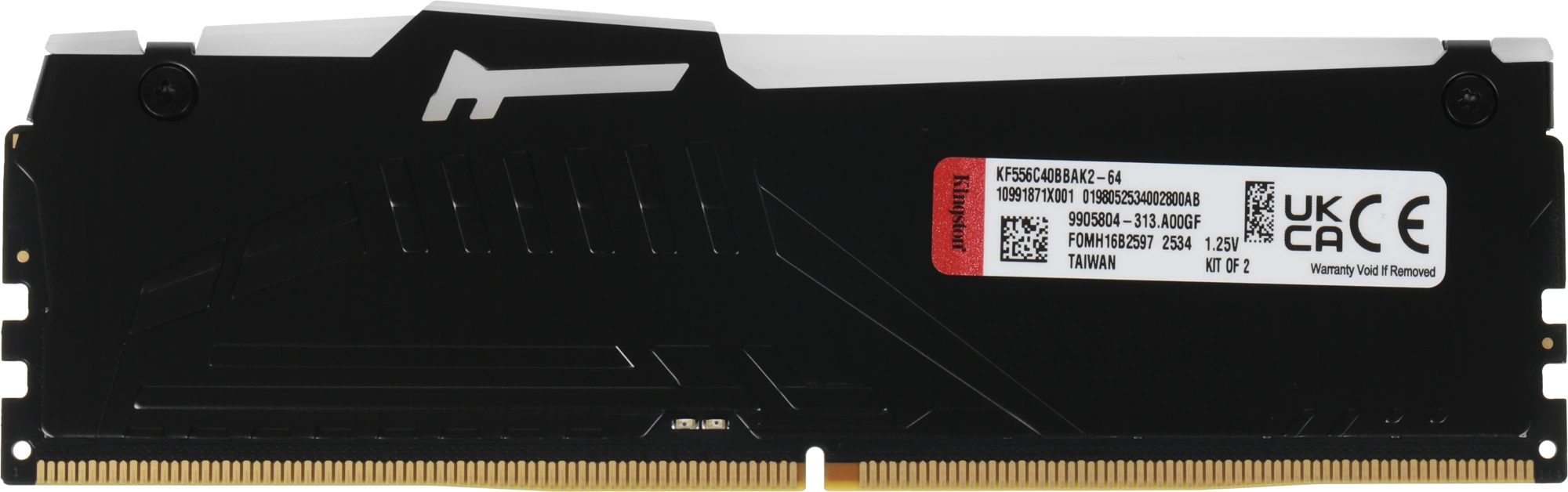Память DDR5 2x32Gb 5600MHz Kingston KF556C40BBAK2-64 Fury Beast Black RGB RTL Gaming PC5-44800 CL40 DIMM 288-pin 1.25В dual rank с радиатором Ret