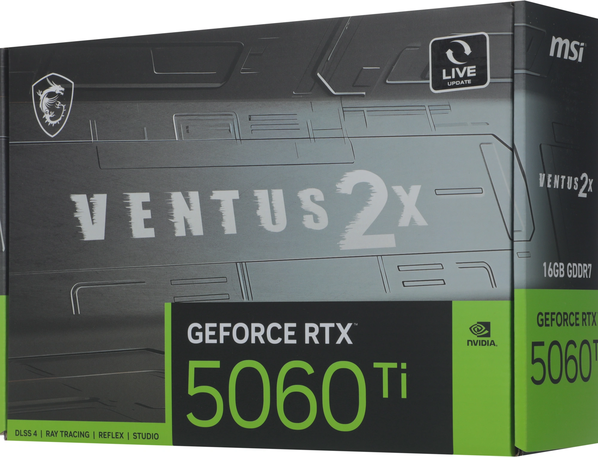 Видеокарта MSI PCI-E 5.0 RTX 5060 TI 16G VENTUS 2X PLUS NVIDIA GeForce RTX 5060TI 16Gb 128bit GDDR7 2572/28000 HDMIx1 DPx3 HDCP Ret