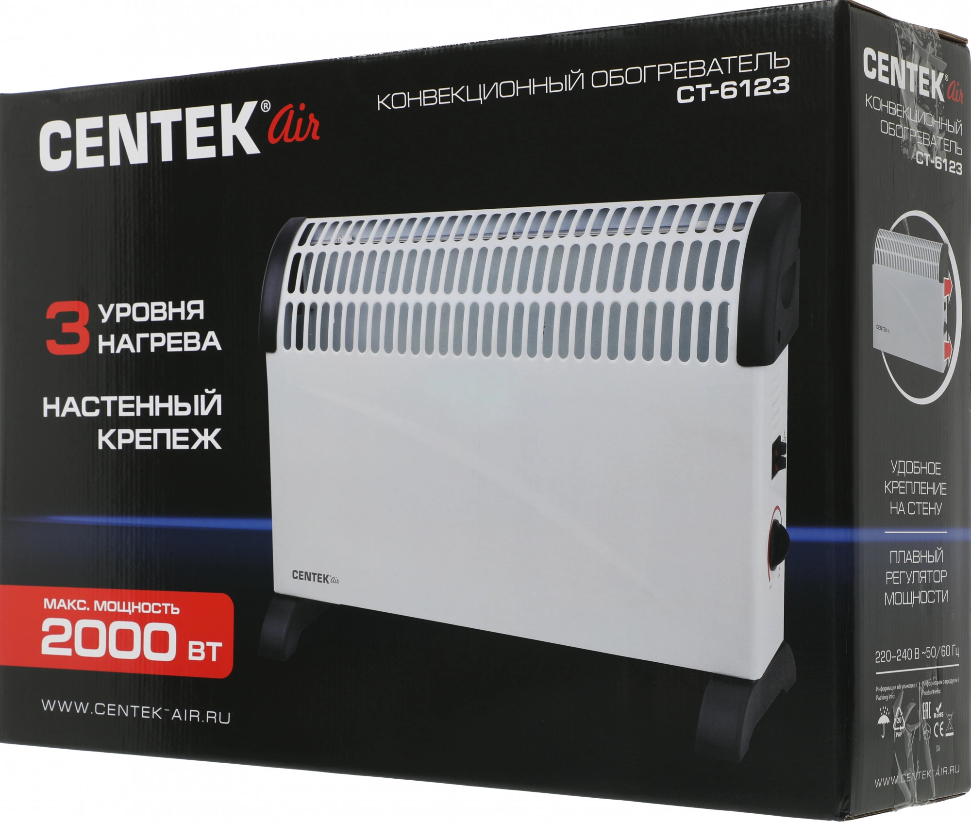 Конвектор Centek CT-6123 2000Вт белый/черный