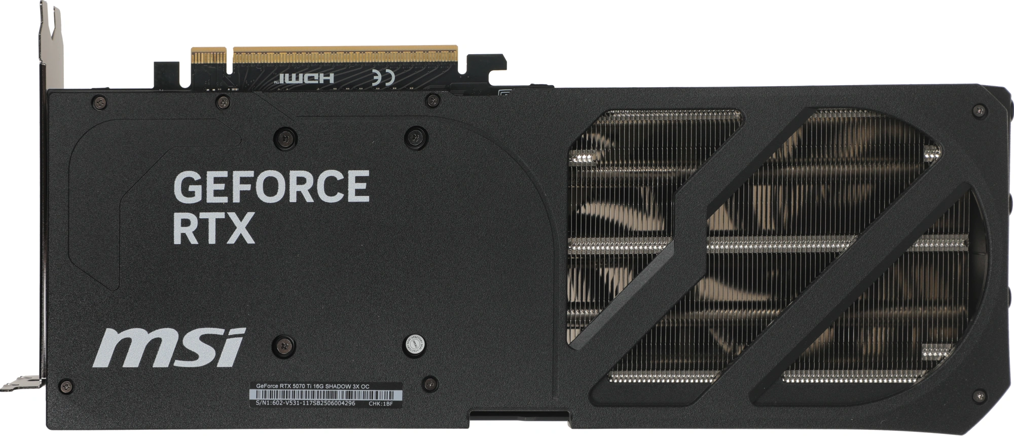 Видеокарта MSI PCI-E 5.0 RTX 5070 TI 16G SHADOW 3X OC NVIDIA GeForce RTX 5070TI 16Gb 256bit GDDR7 2482/28000 HDMIx1 DPx3 HDCP Ret
