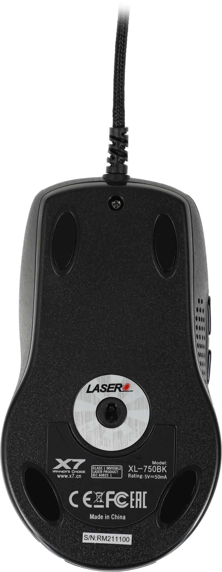 Мышь A4Tech XL-750BK черный лазерная 3600dpi USB 6but (XL-750BK USB)