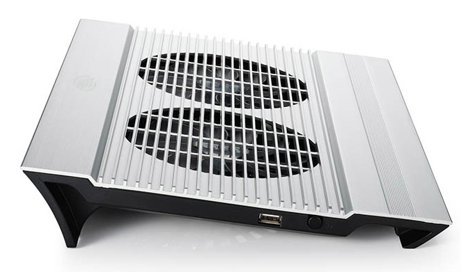 Подставка для ноутбука Deepcool N8 (DP-N24N-N8SR) 17" 380x278x55мм 25дБ 3xUSB 2x 140ммFAN 1244г алюминий серебристый