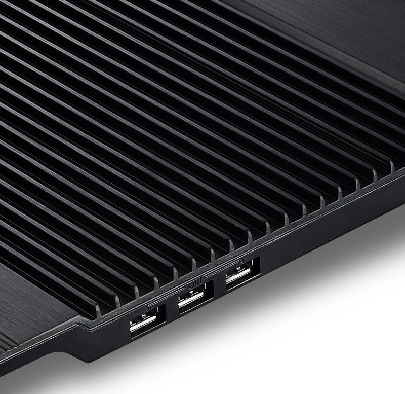 Подставка для ноутбука Deepcool N8 (DP-N24N-N8BK) 17" 380x278x55мм 25дБ 3xUSB 2x 140ммFAN 1244г алюминий черный