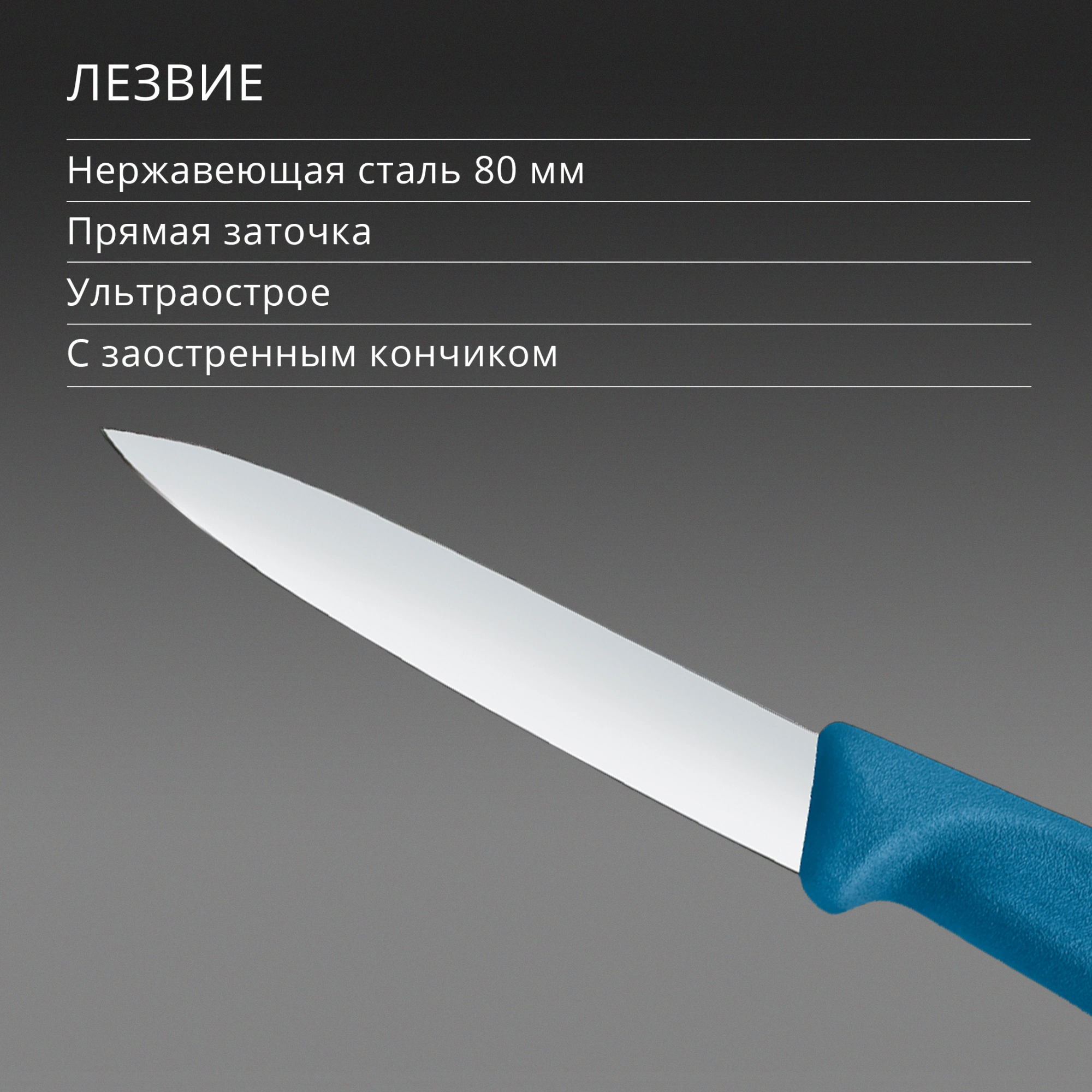 Нож кухонный Victorinox Swiss Classic 6.7602.C1 для чистки овощей и фруктов лезв.80мм прямая заточка синий