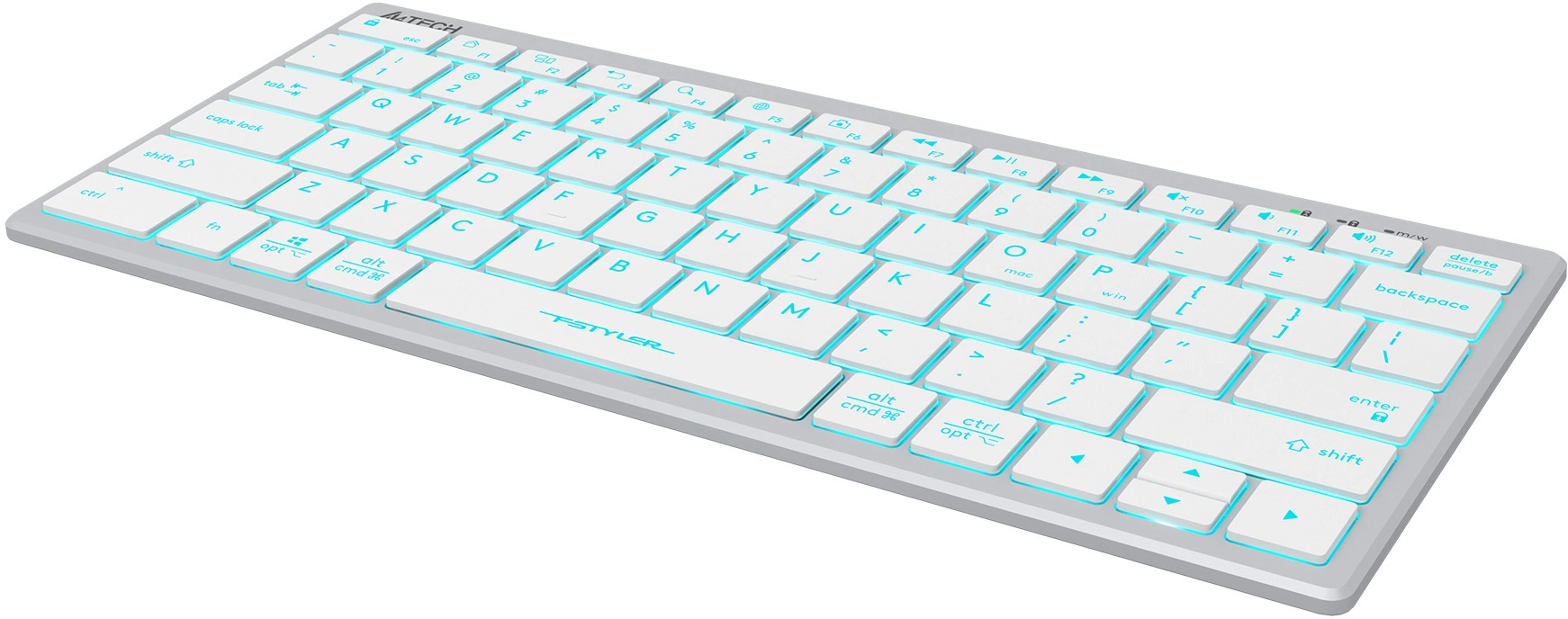Клавиатура A4Tech FX61 белый USB slim LED (FX61 WHITE) кабель 1.5м