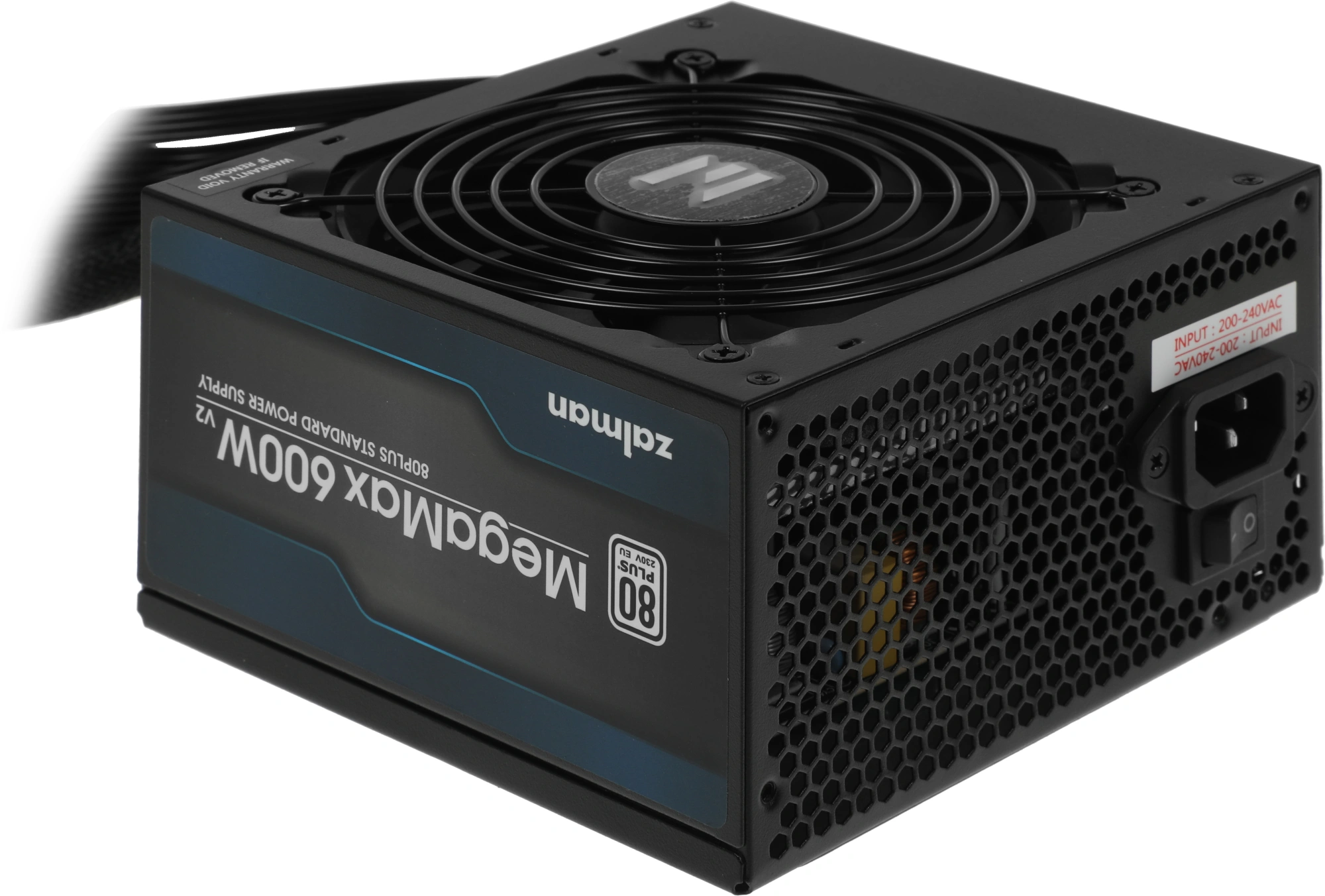 Блок питания Zalman ATX 600W ZM600-TXII V2 80+ white (20+4pin) APFC 120mm fan 6xSATA RTL