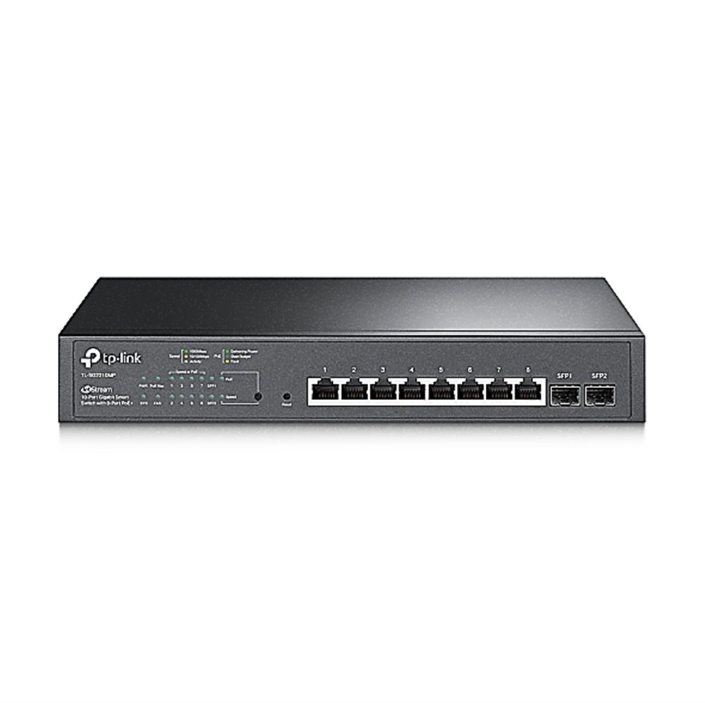 TL-SG2210MP - JetStream гигабитный Smart коммутатор на 8 портов PoE+ 2 SFP-слота, бюджет PoE до 150 Вт