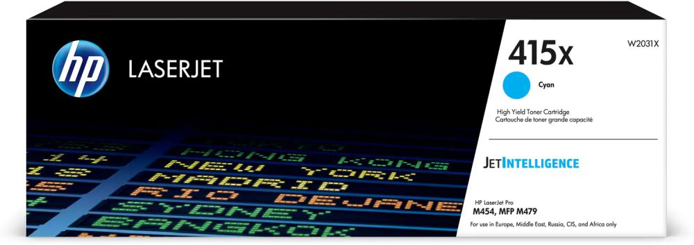Картридж лазерный HP 415X W2031X голубой бар.в компл. (6000стр.) для HP HP LJ M454/MFP M479