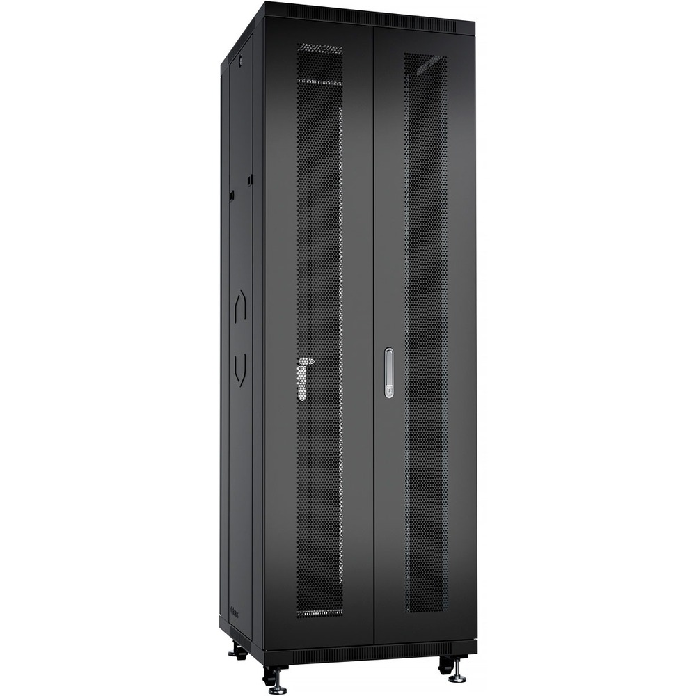 Cabeus ND-05C-42U60/120-BK - Шкаф монтажный телекоммуникационный 19" напольный для распределительного и серверного оборудования 42U 600x1200x2055mm (ШхГхВ) передняя и задняя двойные перфорированные двери, ручки с замком, цвет черный (RAL 9004)