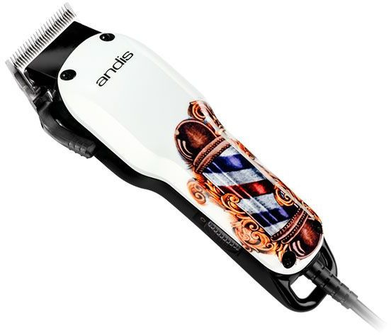 Машинка для стрижки Andis US-1 Fade in Barber Pole Design белый/рисунок (насадок в компл:5шт)