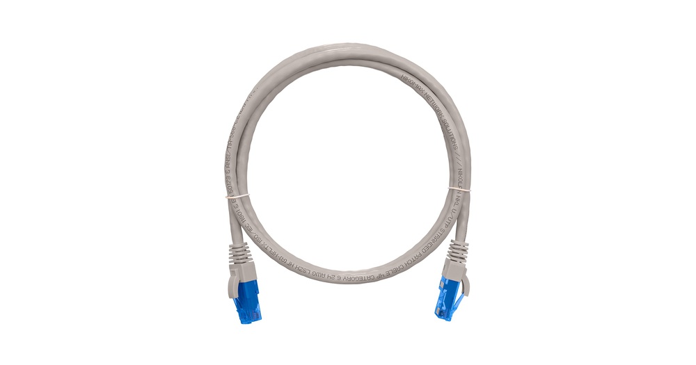 NMC-PC4UE55B-005-C-GY - Коммутационный шнур NIKOMAX U/UTP 4 пары, Кат.6 (Класс E), 250МГц, 2хRJ45/8P8C, T568B, заливной, с защитой защелки, многожильный, BC (чистая медь), 24AWG (7х0,205мм), LSZH нг(А)-HFLTx, серый, 0,5м