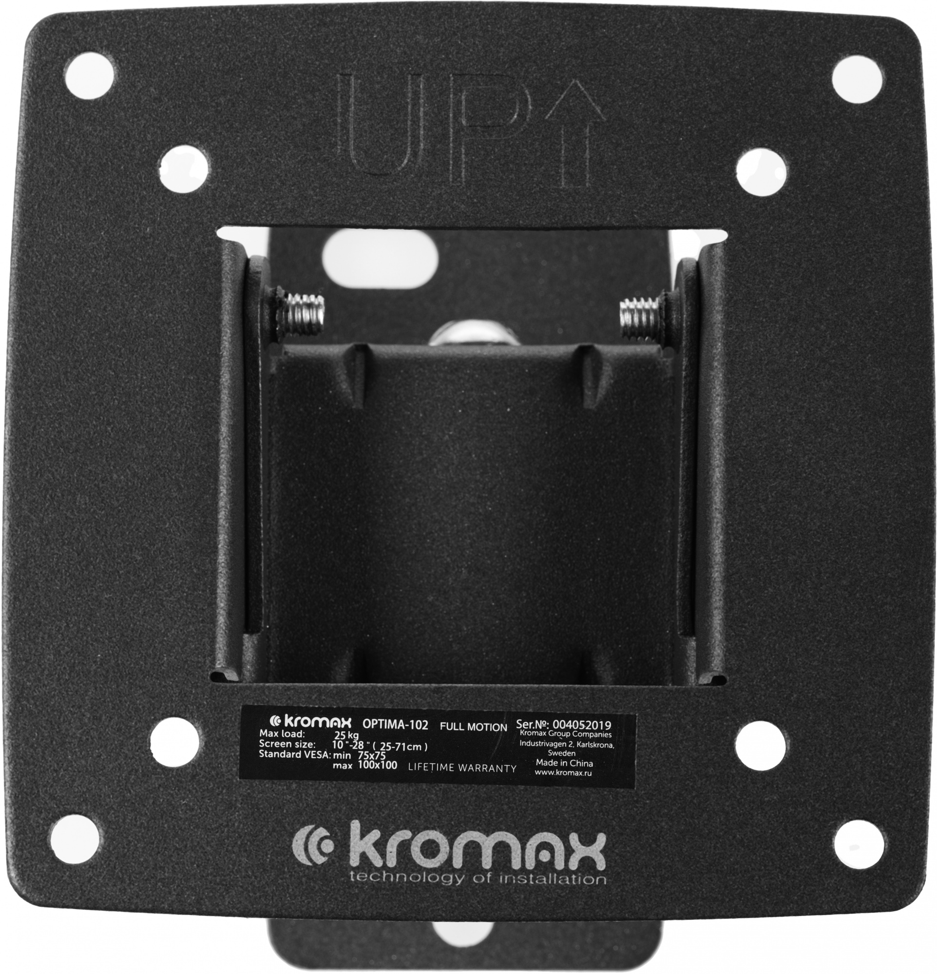 Кронштейн для телевизора Kromax OPTIMA-102 черный 10"-28" макс.25кг настенный поворот и наклон