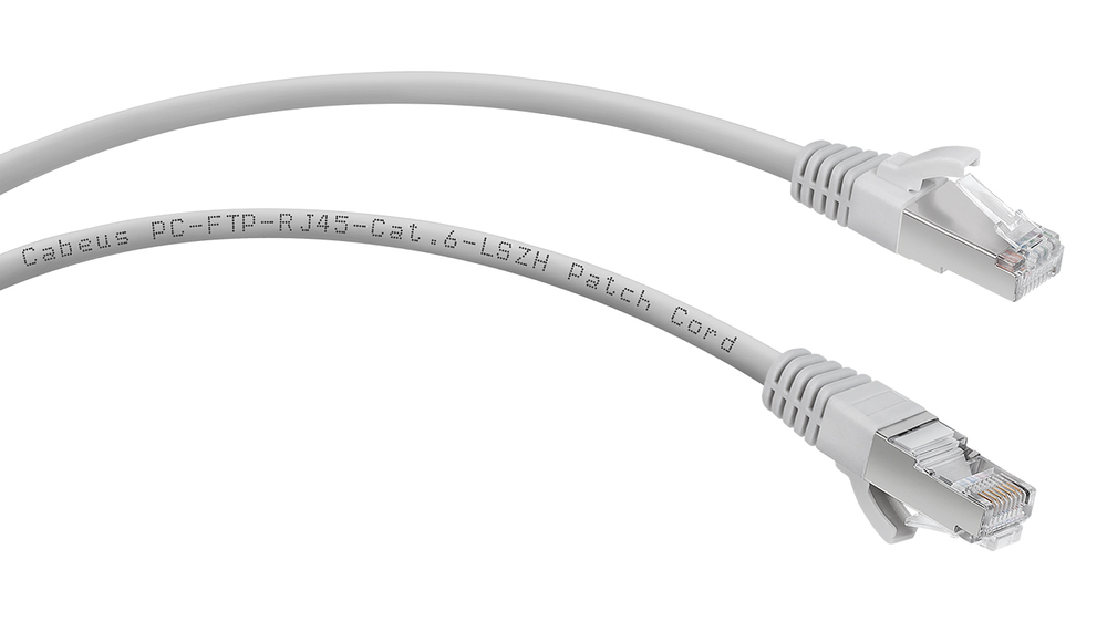 Cabeus PC-FTP-RJ45-Cat.6-1m-LSZH Патч-корд F/UTP, категория 6, 2xRJ45/8p8c, экранированный, серый, LSZH, 1м