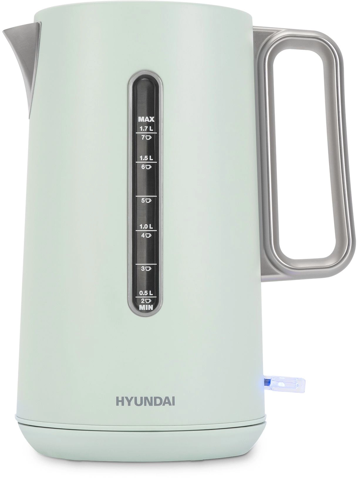 Чайник электрический Hyundai HYK-S9999 1.7л. 2200Вт светло-зеленый/серебристый корпус: металл