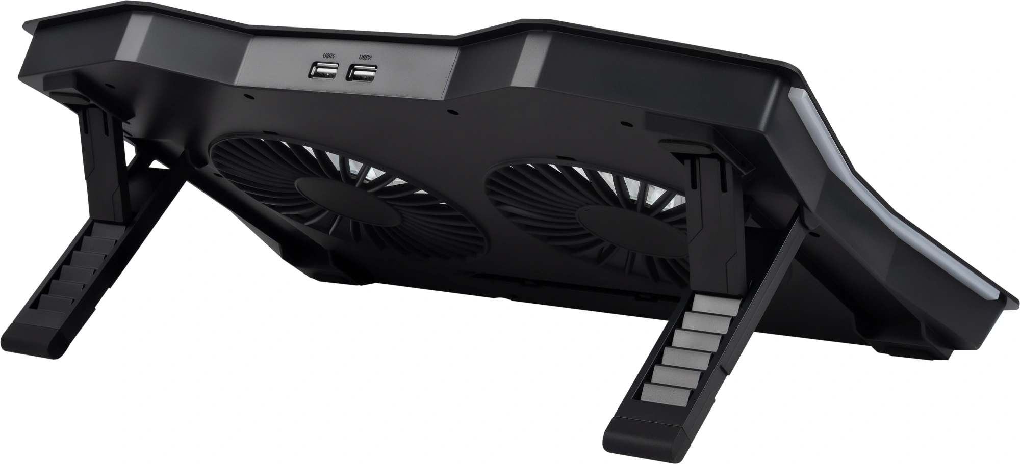 Подставка для ноутбука Digma D-NCP180-2x110RGB 18" 410x280x34мм 20дБ 2xUSB 2x 110ммFAN 700г Fan-control пластик ABS черный