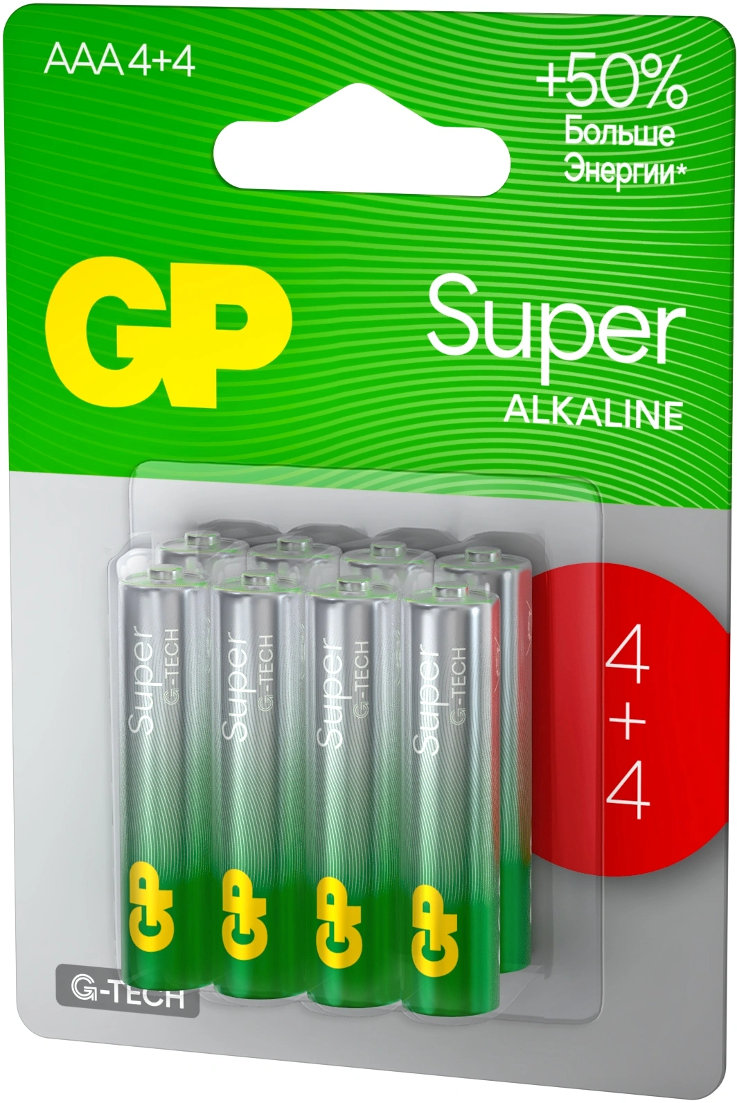 Батарея GP Super Alkaline G-Tech 24А AAA 1000mAh (8шт)