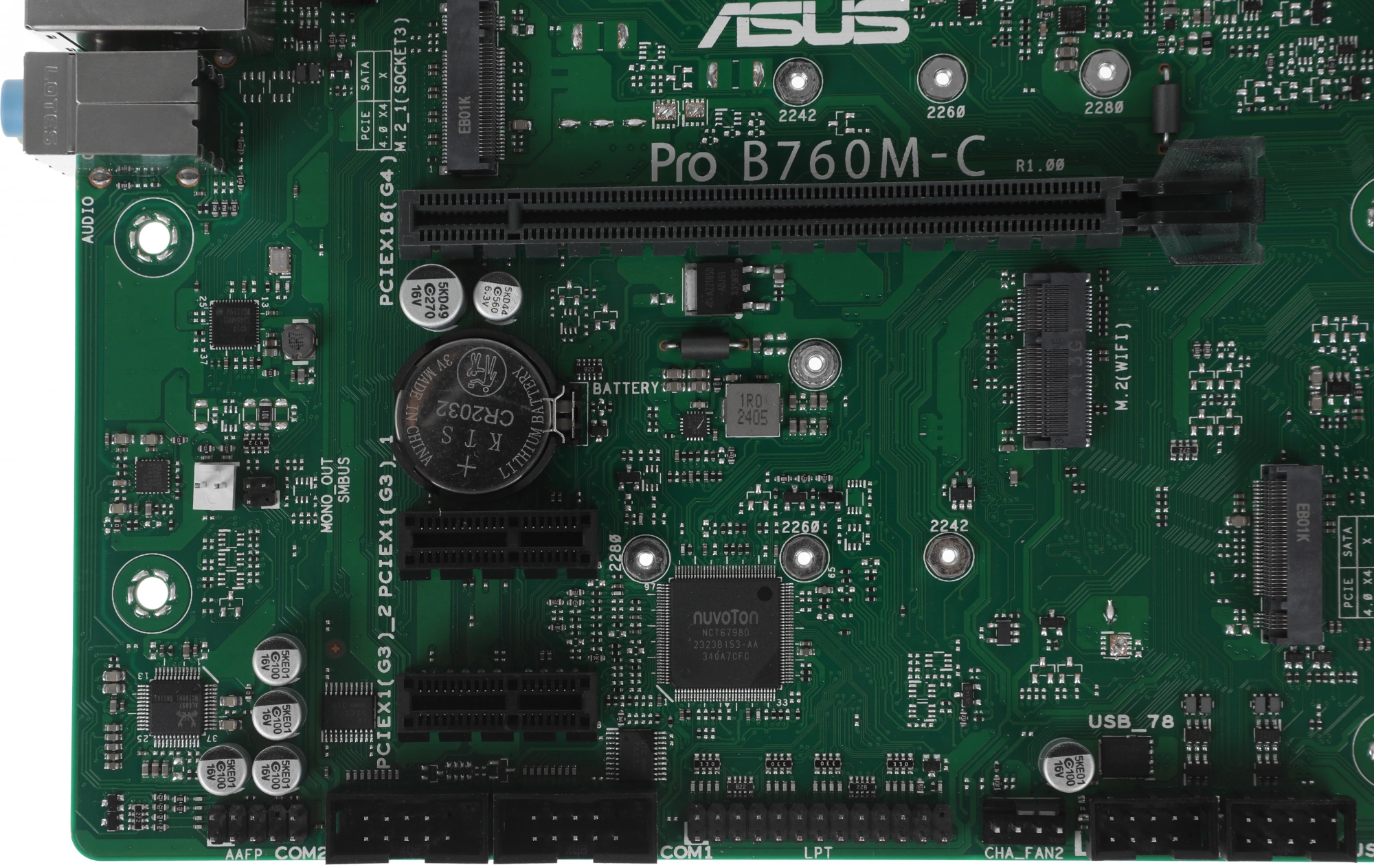 Материнская плата Asus PRO B760M-C-CSM Soc-1700 Intel B760 4xDDR5 mATX AC`97 8ch(7.1) GbLAN RAID+VGA+HDMI+DP