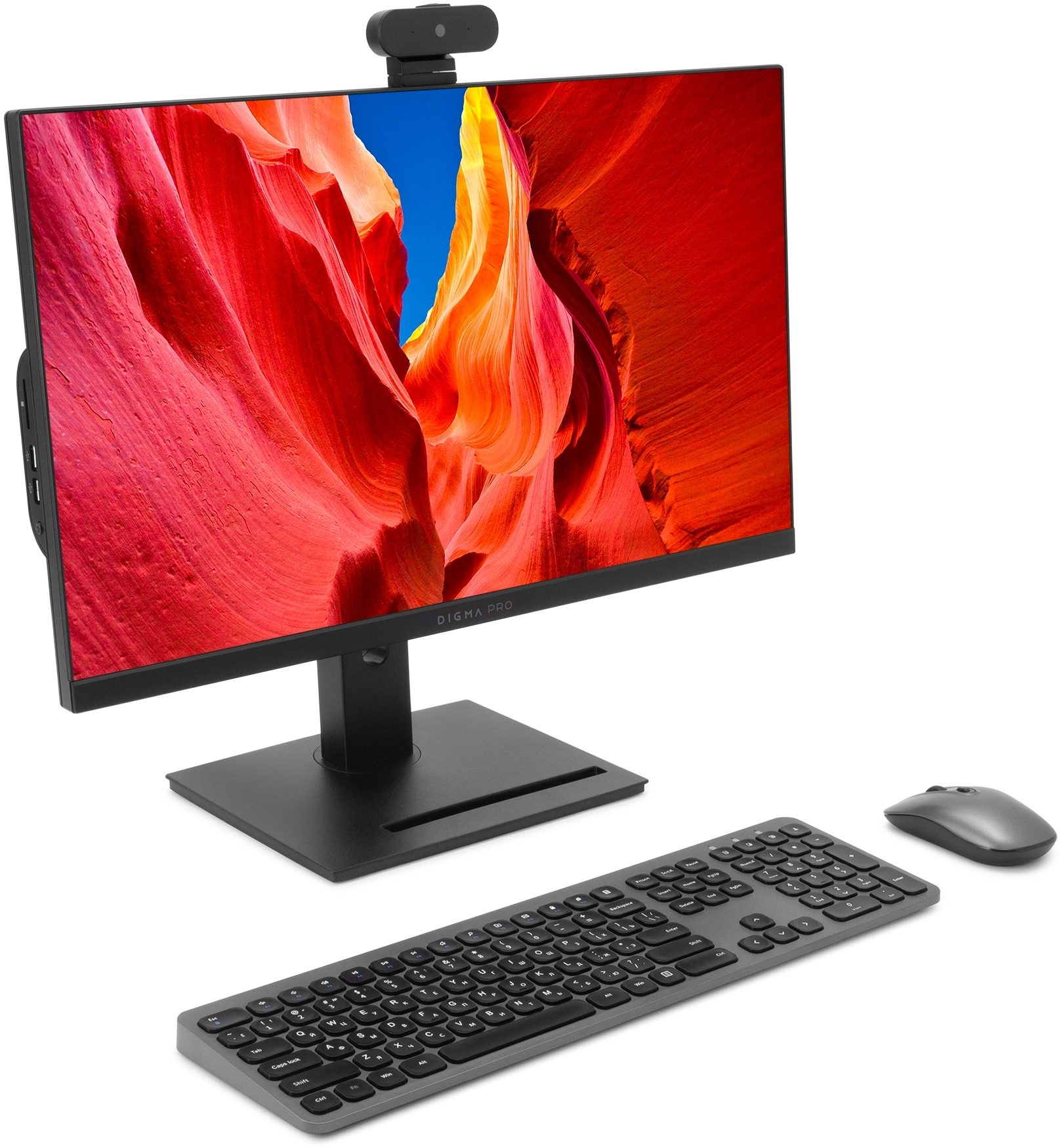 Моноблок Digma Pro Vision 23.8" Full HD Ryzen 7 5700U (1.8) 8Gb SSD256Gb RGr CR Windows 11 Pro Eth WiFi BT 90W клавиатура мышь Cam черный 1920x1080