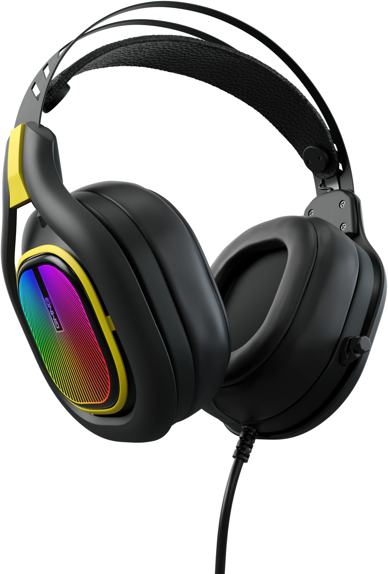 Наушники с микрофоном GMNG HS-L630G черный/желтый 2.2м мониторные оголовье (1533561)
