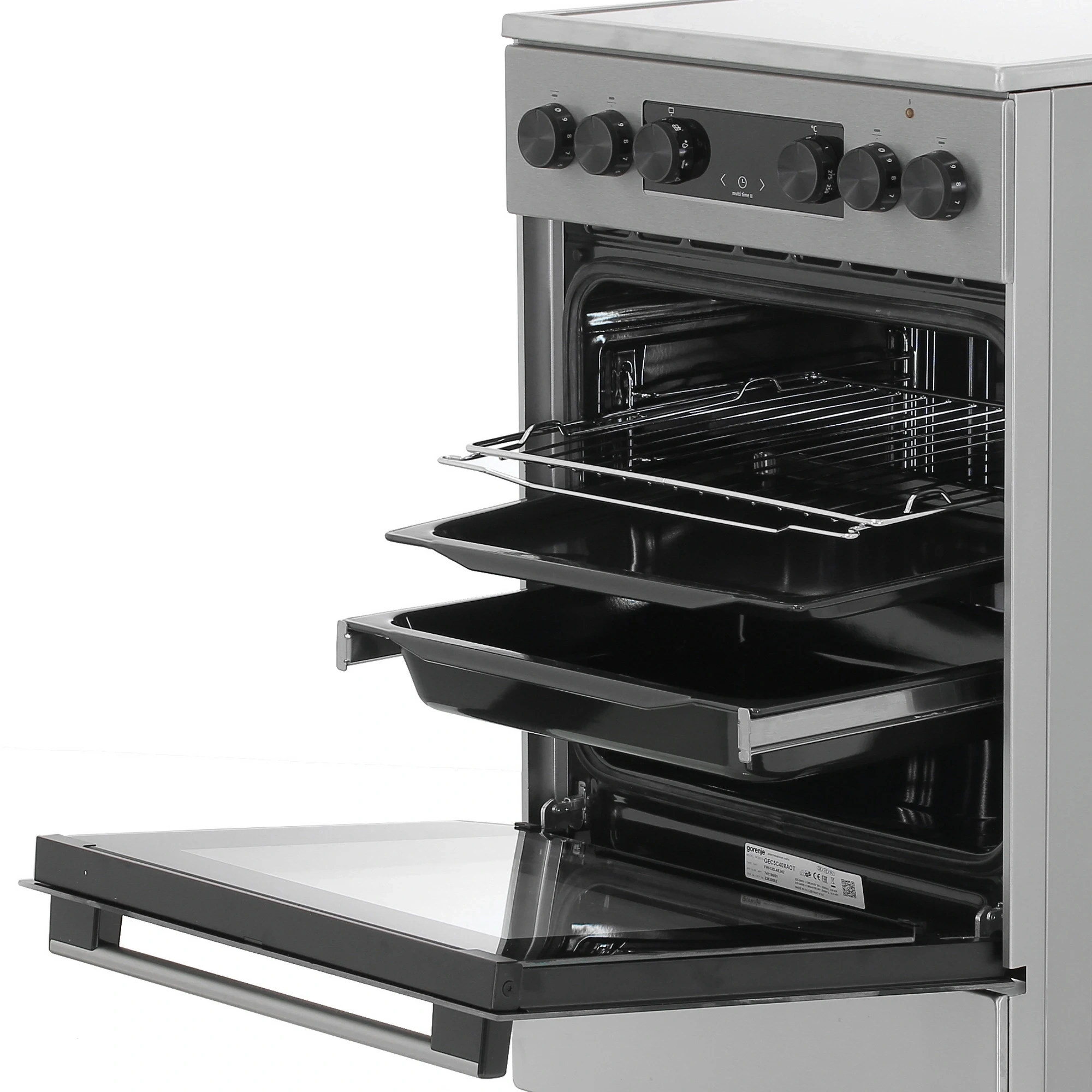 Плита Электрическая Gorenje GEC5C40XAOT серый стеклокерамика (без крышки)