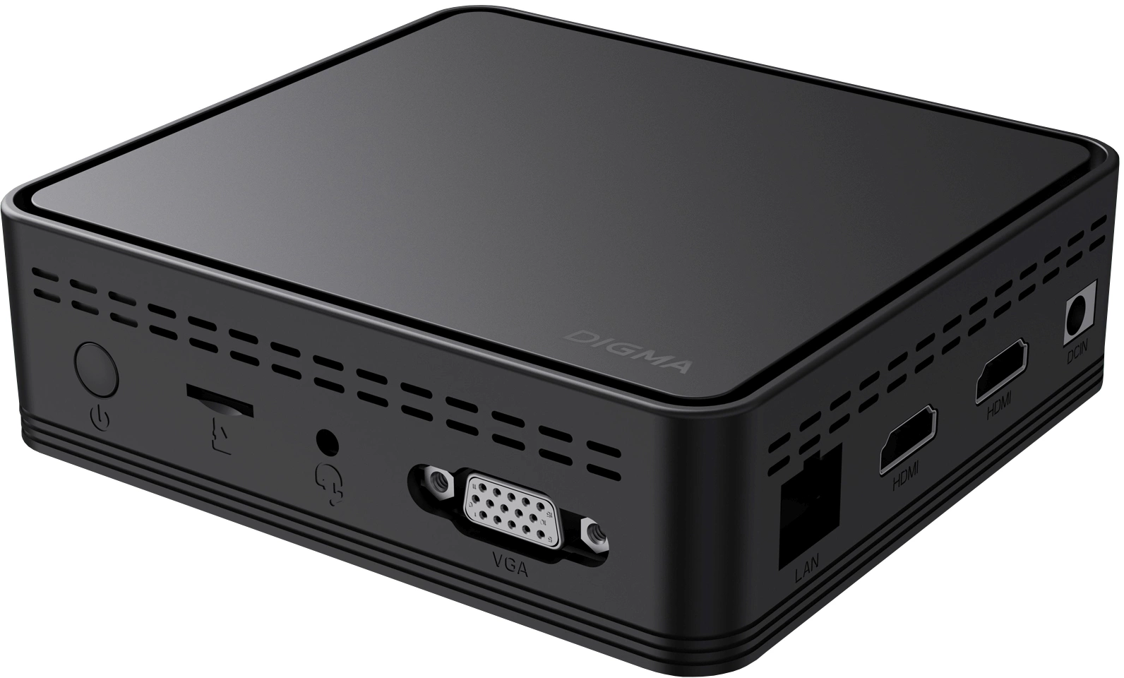 Неттоп Digma Mini Office Cel N4020 (1.1) 8Gb SSD256Gb UHDG 600 CR Windows 11 Pro GbitEth WiFi BT 36W черный (DPCN-8CXW01)