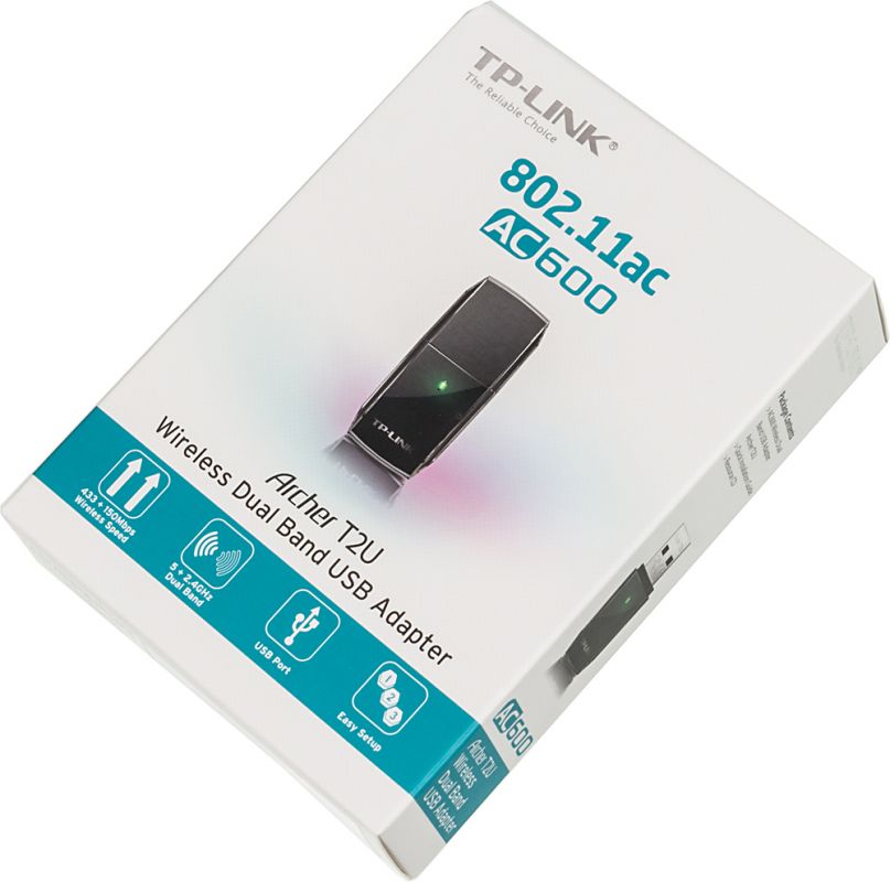 Сетевой адаптер Wi-Fi TP-Link Archer T2U AC600 USB 2.0 (ант.внутр.) 1ант.