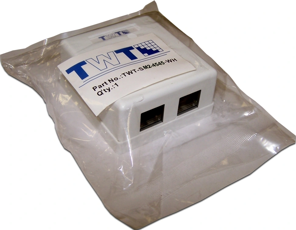 Розетка Lanmaster TWT-SM2-4545-WHRJ45 2 кат.5E бел. (упак.:1шт)