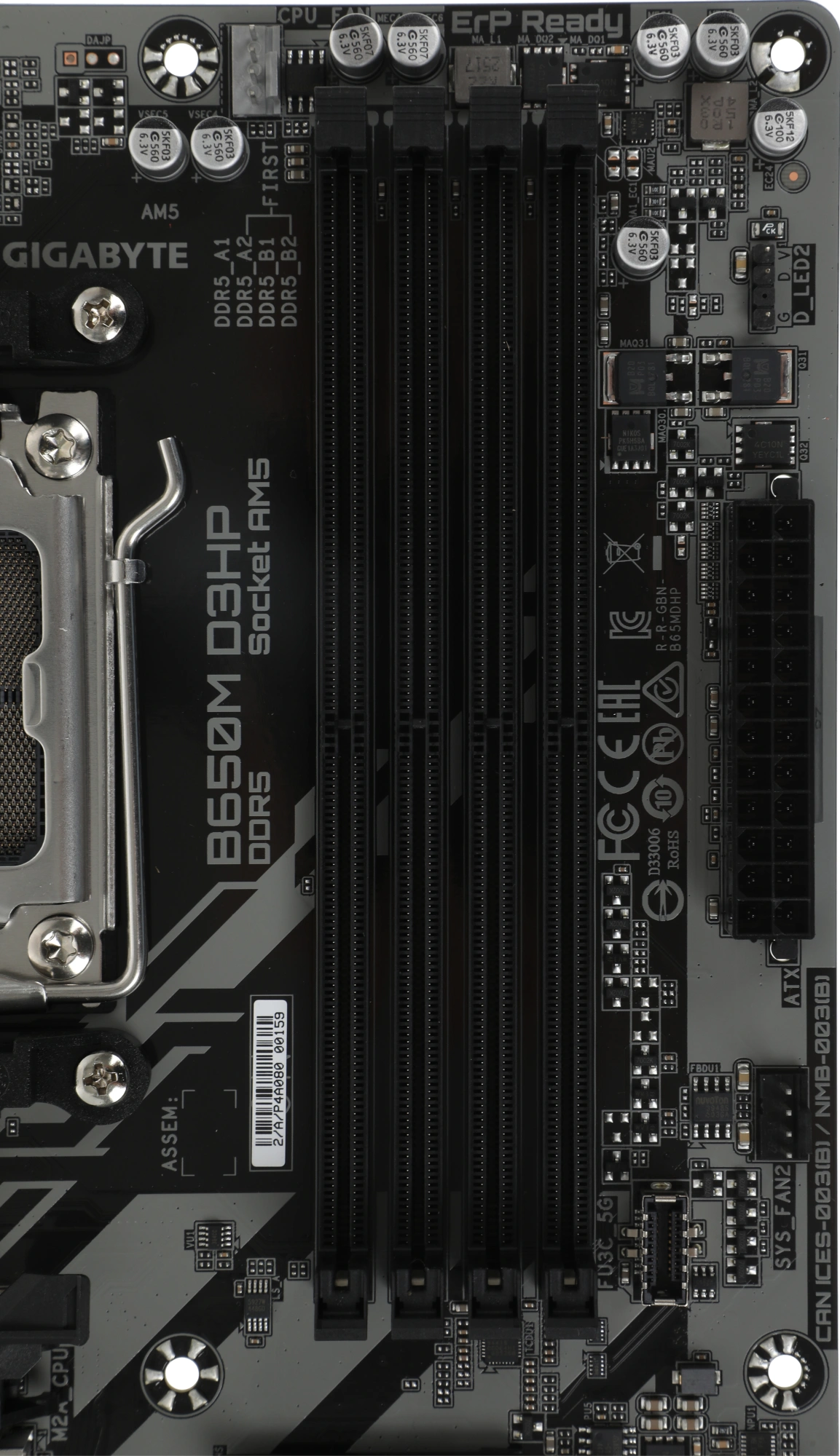 Материнская плата Gigabyte B650M D3HP Socket AM5 AMD B650 4xDDR5 mATX AC`97 8ch(7.1) 2.5Gg RAID+HDMI+DP