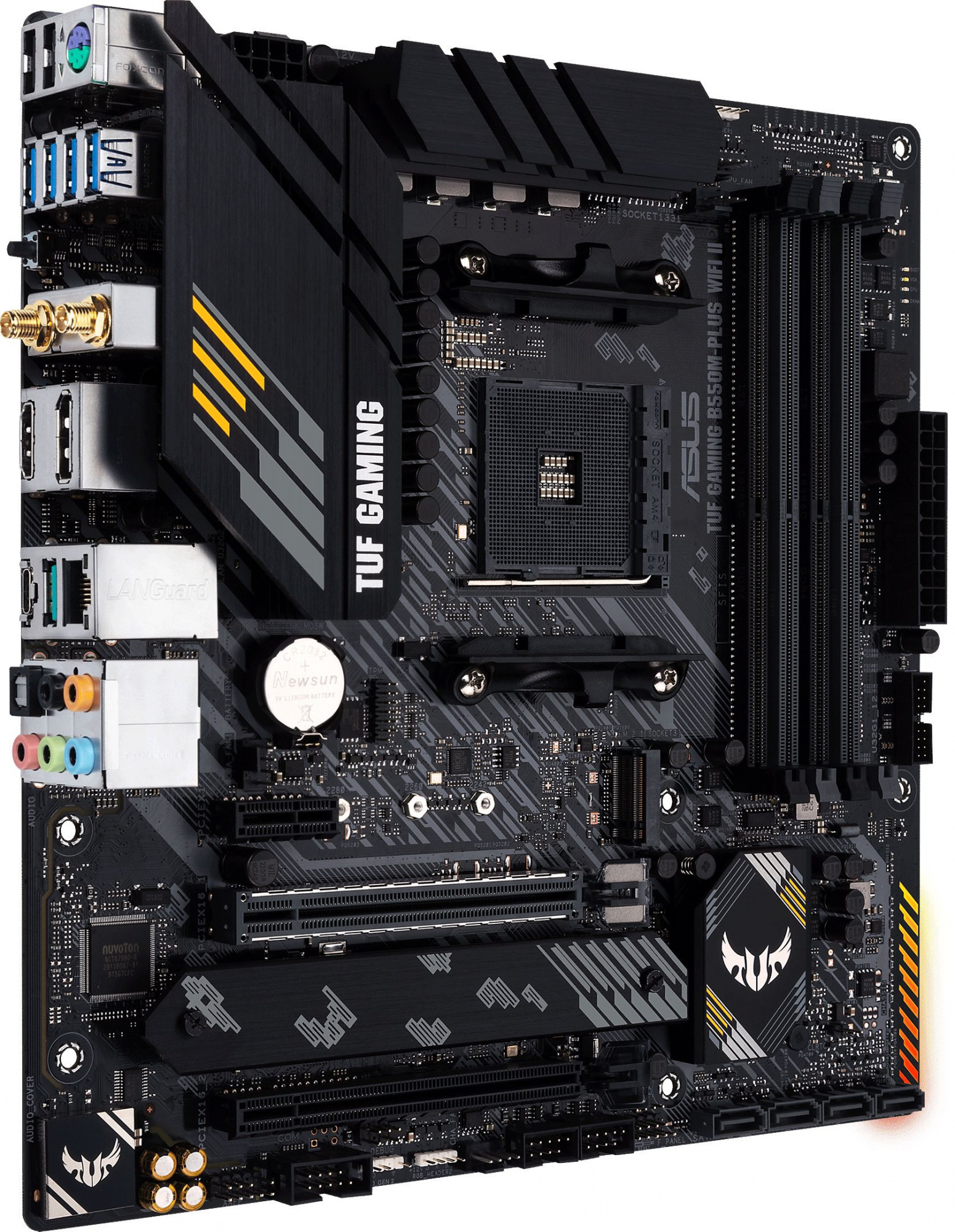 Материнская плата Asus TUF GAMING B550M-PLUS WIFI II Soc-AM4 AMD B550 4xDDR4 mATX AC`97 8ch(7.1) 2.5Gg RAID+HDMI+DP