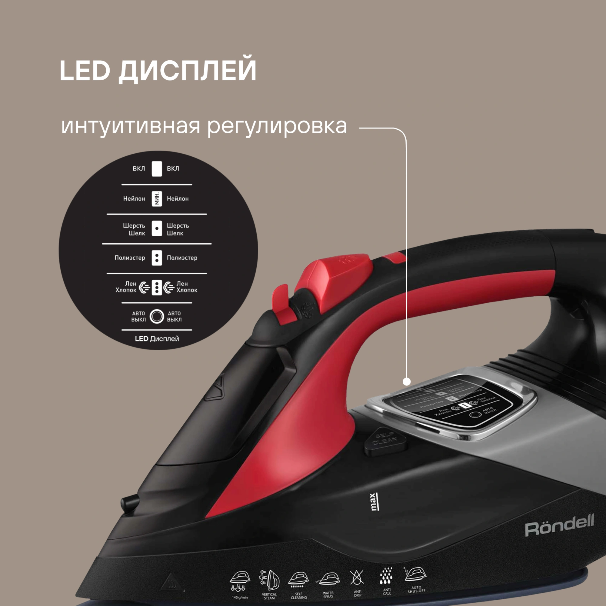 Утюг Rondell RDE-2001 3050Вт черный