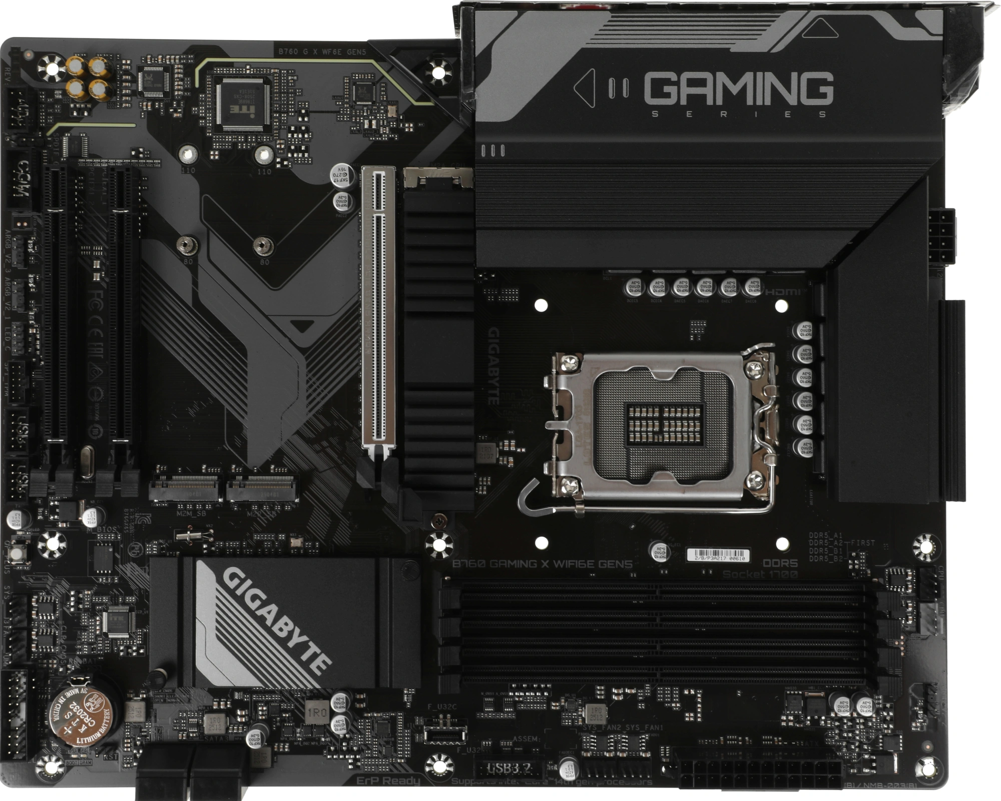 Материнская плата Gigabyte B760 GAMING X WIFI6E GEN5 Soc-1700 Intel B760 4xDDR5 ATX AC`97 8ch(7.1) 2.5Gg RAID+HDMI+DP