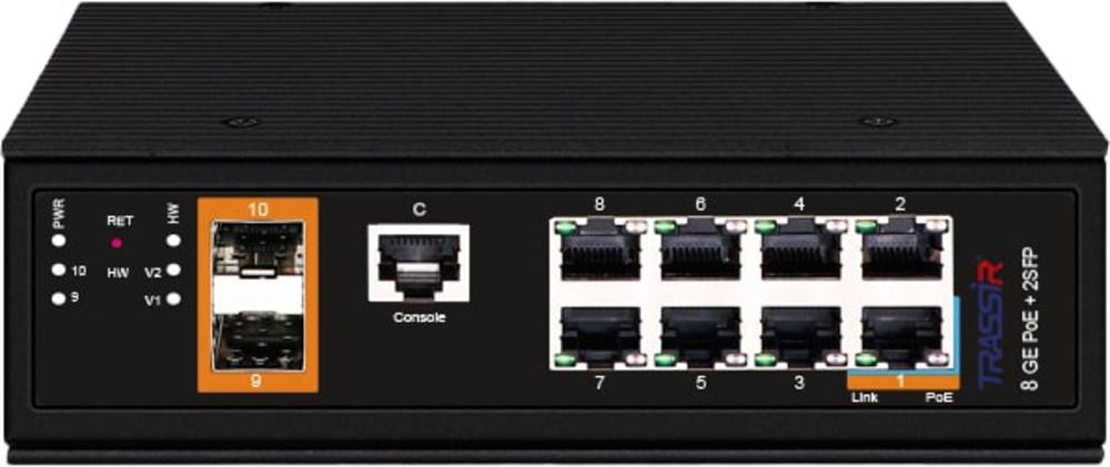 TR-NS25102S-300-8POE коммутатор TRASSIR.
