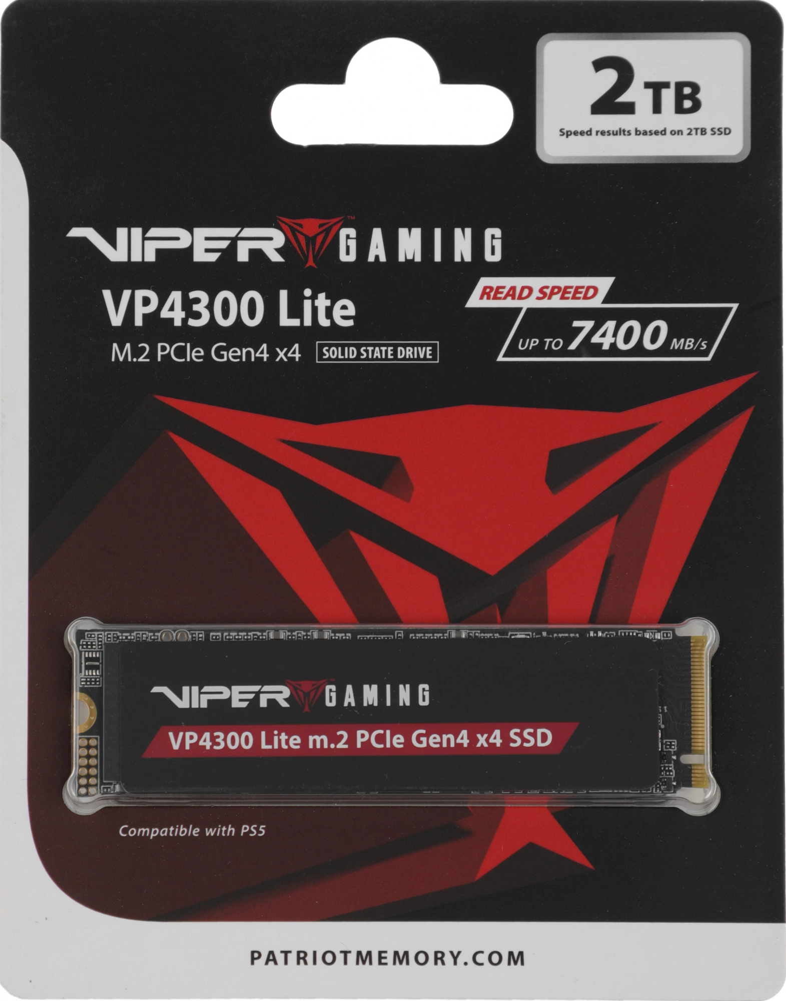 Накопитель SSD Patriot PCIe 4.0 x4 2TB VP4300L2TBM28H Viper VP4300 Lite M.2 2280