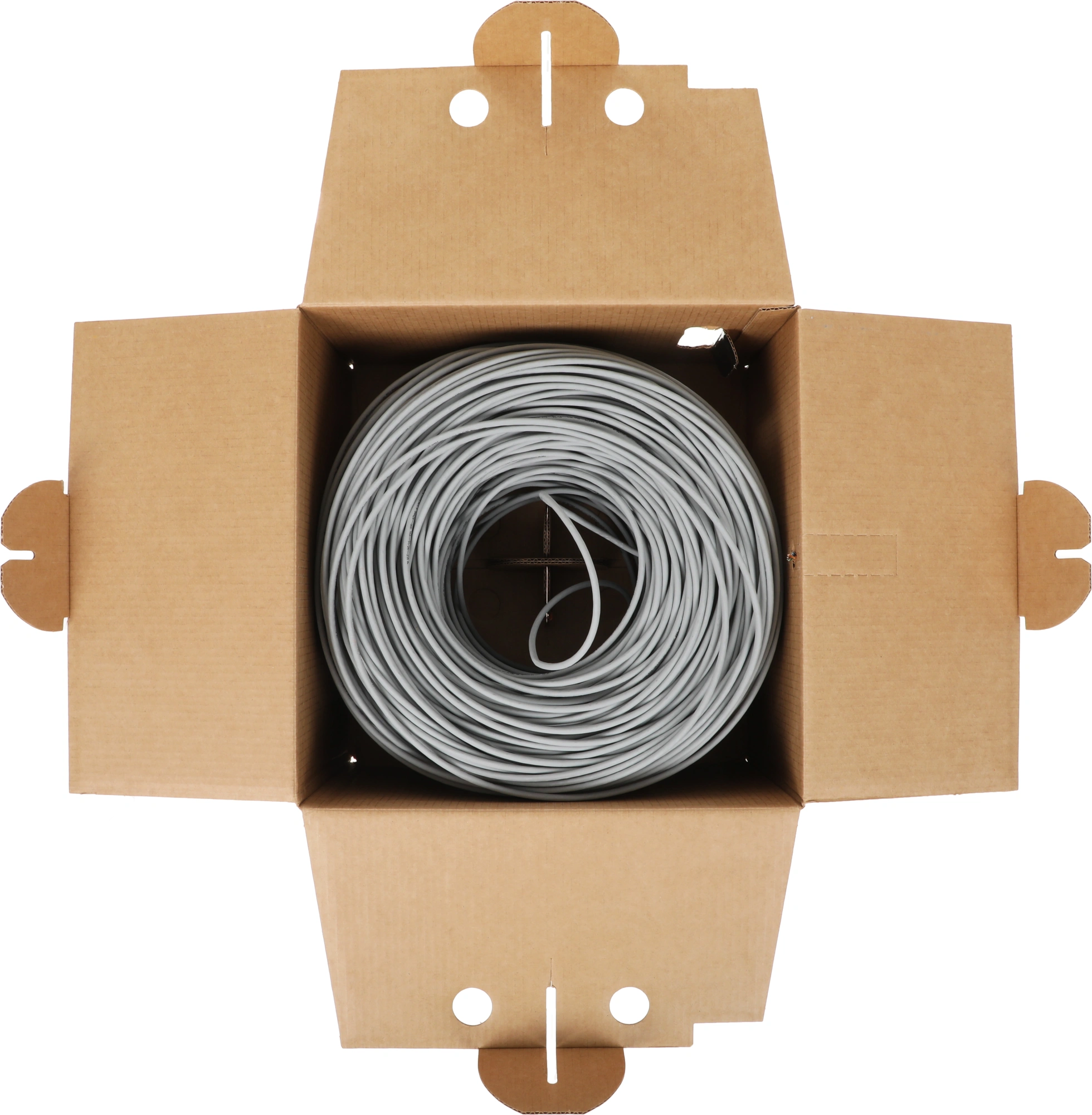 Кабель информационный Hyperline UUTP4R-C5E-S24-IN-LSZH-GY-305 кат.5E UTP 4 пары 24AWG LSZH внутренний 305м серый