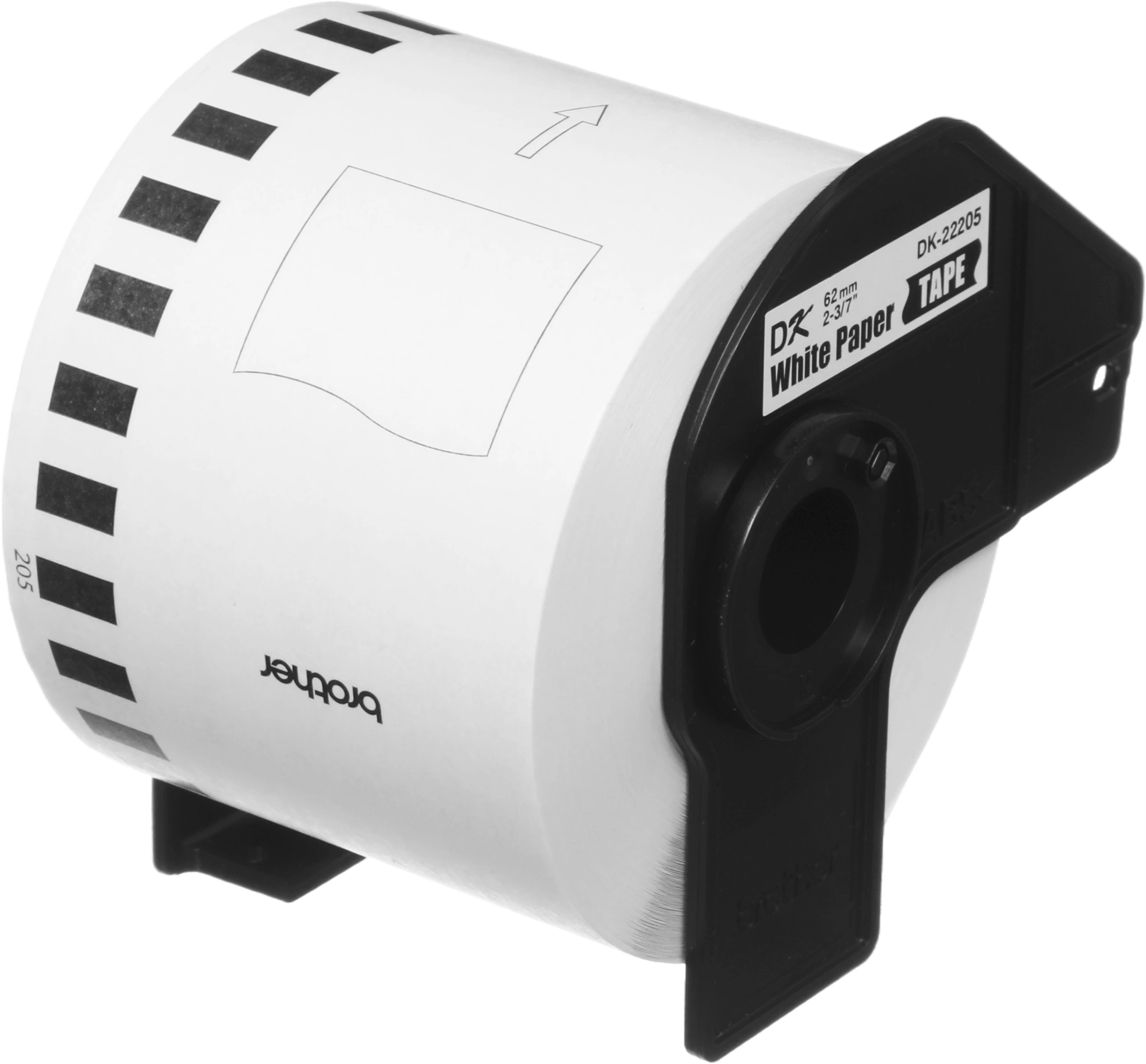 Картридж ленточный Brother DK22205 черный на белом 62x30.48 для Brother QL-570