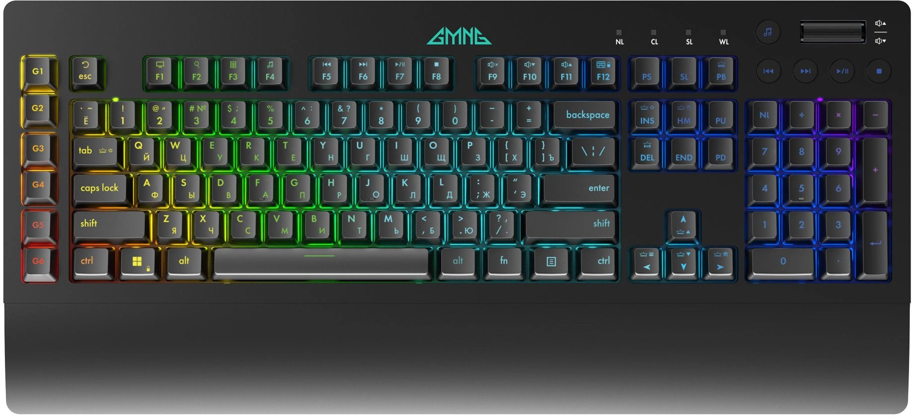 Клавиатура GMNG GG-KB770XP механическая черный USB Multimedia for gamer LED (подставка для запястий) (1901099)