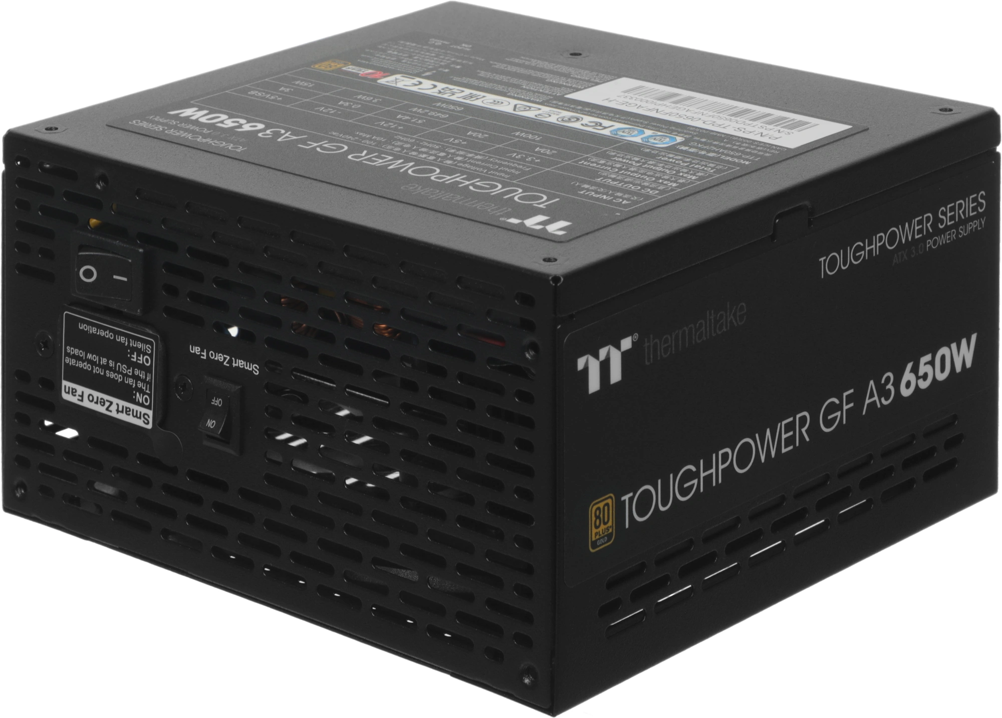 Блок питания Thermaltake ATX 650W Toughpower GF A3 Gen.5 80+ gold (20+4pin) APFC 120mm fan 8xSATA Cab Manag RTL