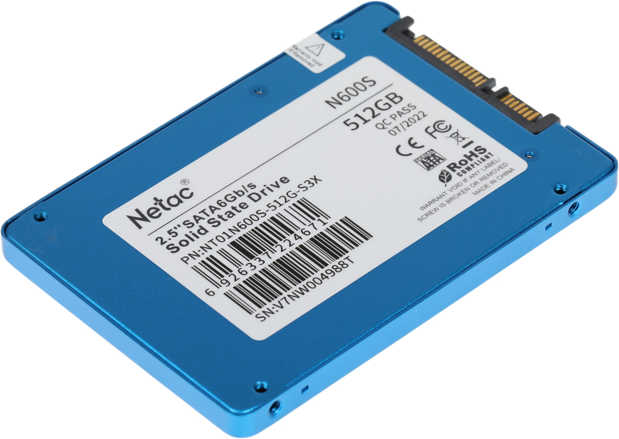 Накопитель SSD Netac SATA-III 512GB NT01N600S-512G-S3X N600S 2.5"