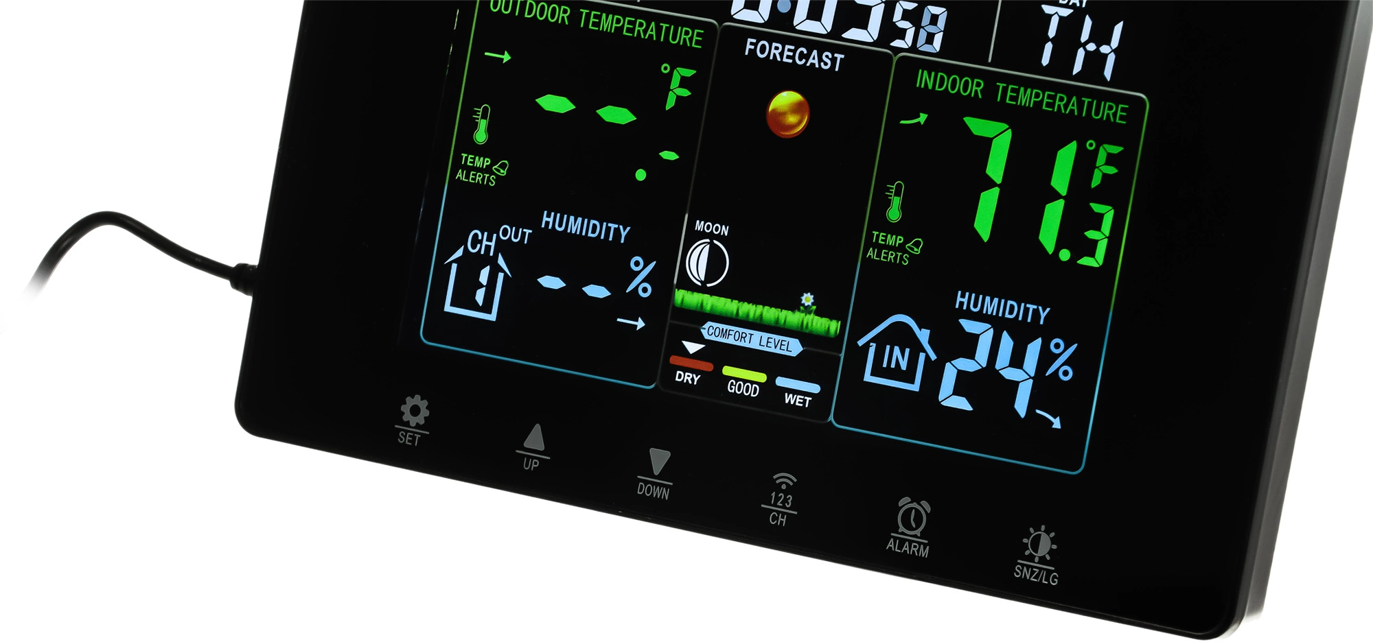 Погодная станция SunWind SW-WSH160-COLOR черный