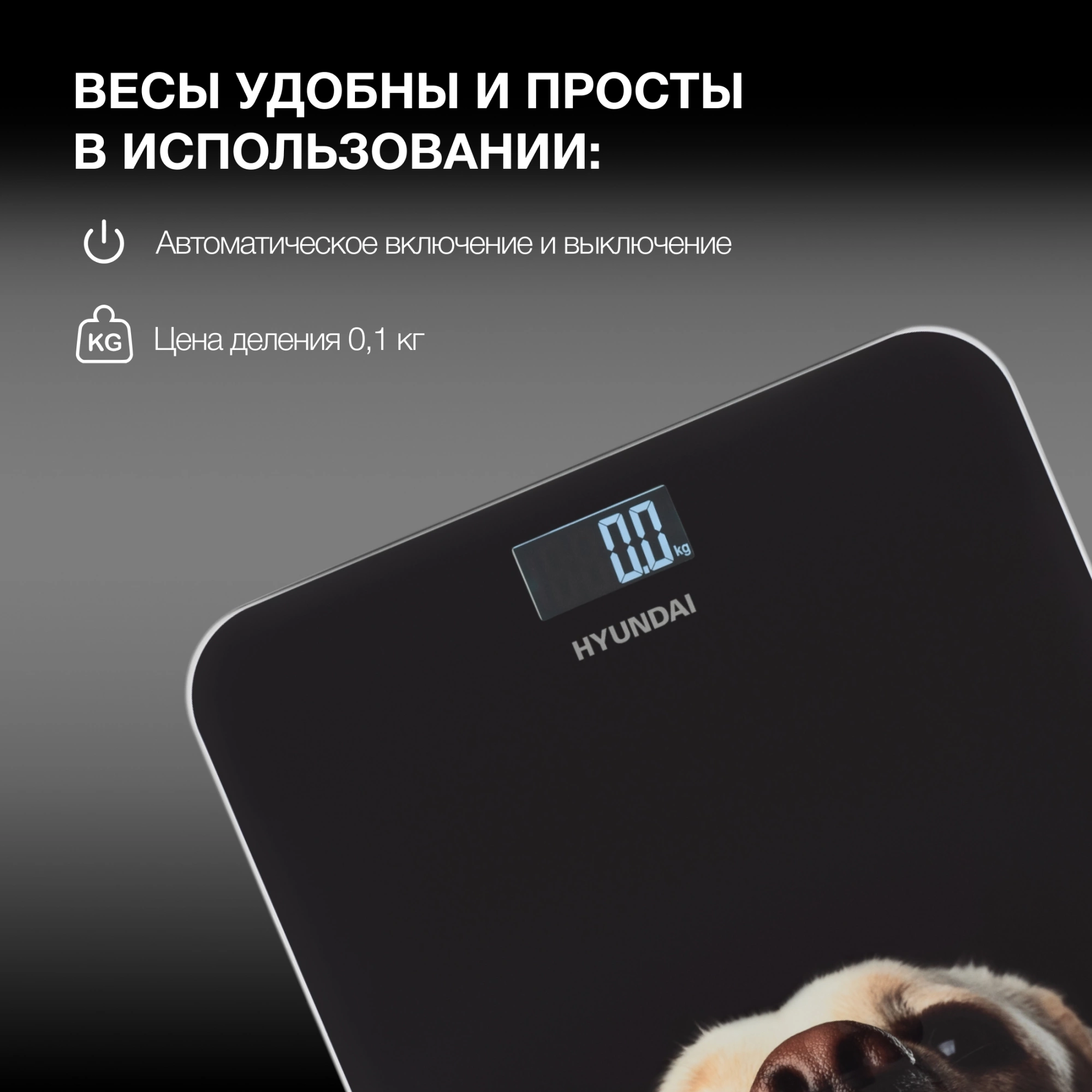 Весы напольные электронные Hyundai H-BS03674 макс.180кг черный