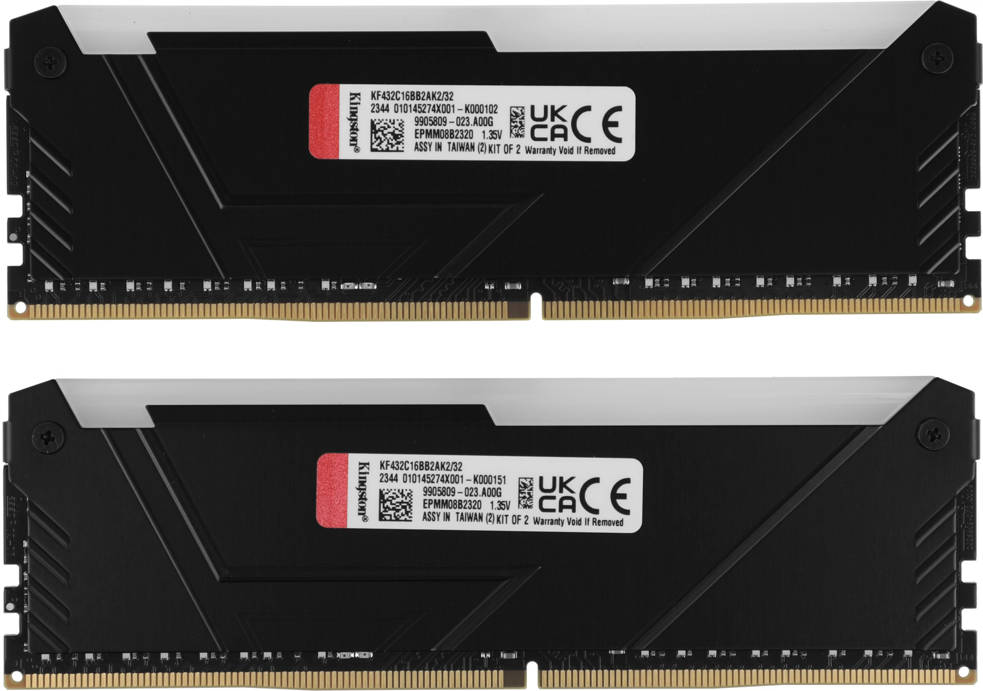 Память DDR4 2x16GB 3200MHz Kingston KF432C16BB2AK2/32 Fury Beast RGB RTL Gaming PC4-25600 CL16 DIMM 288-pin 1.35В kit single rank с радиатором Ret