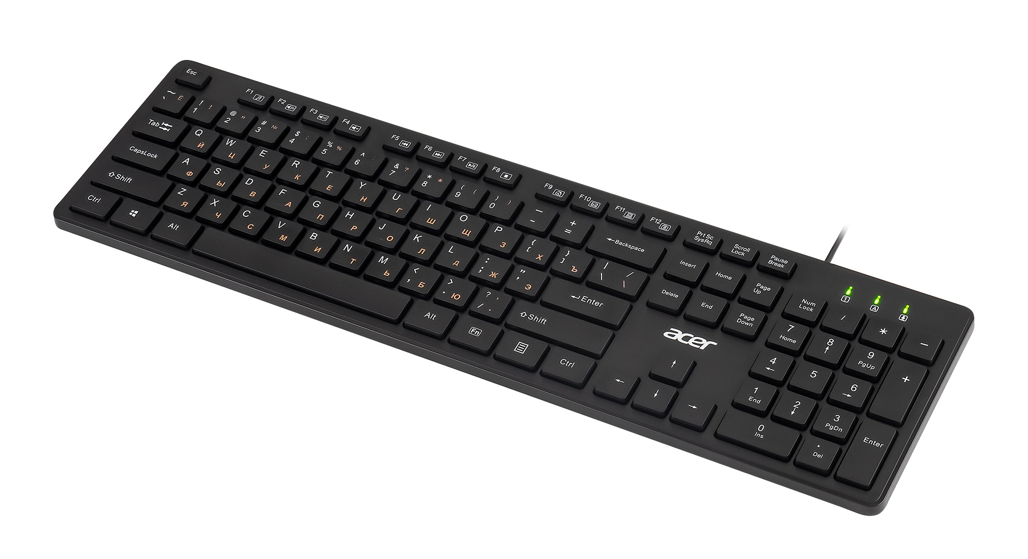 Клавиатура Acer OKW122 черный USB Multimedia (ZL.KBDEE.00C) кабель 1.5м