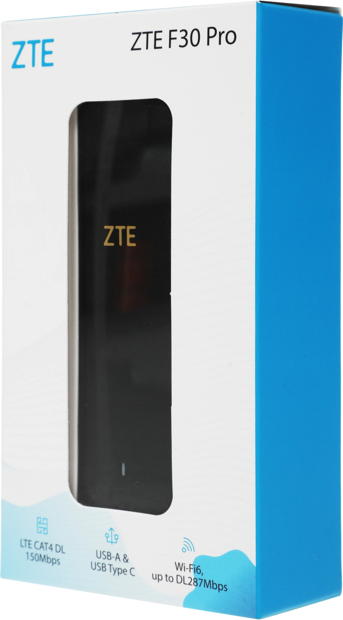 Модем 3G/4G ZTE F30Pro USB Wi-Fi VPN Firewall +Router внешний черный