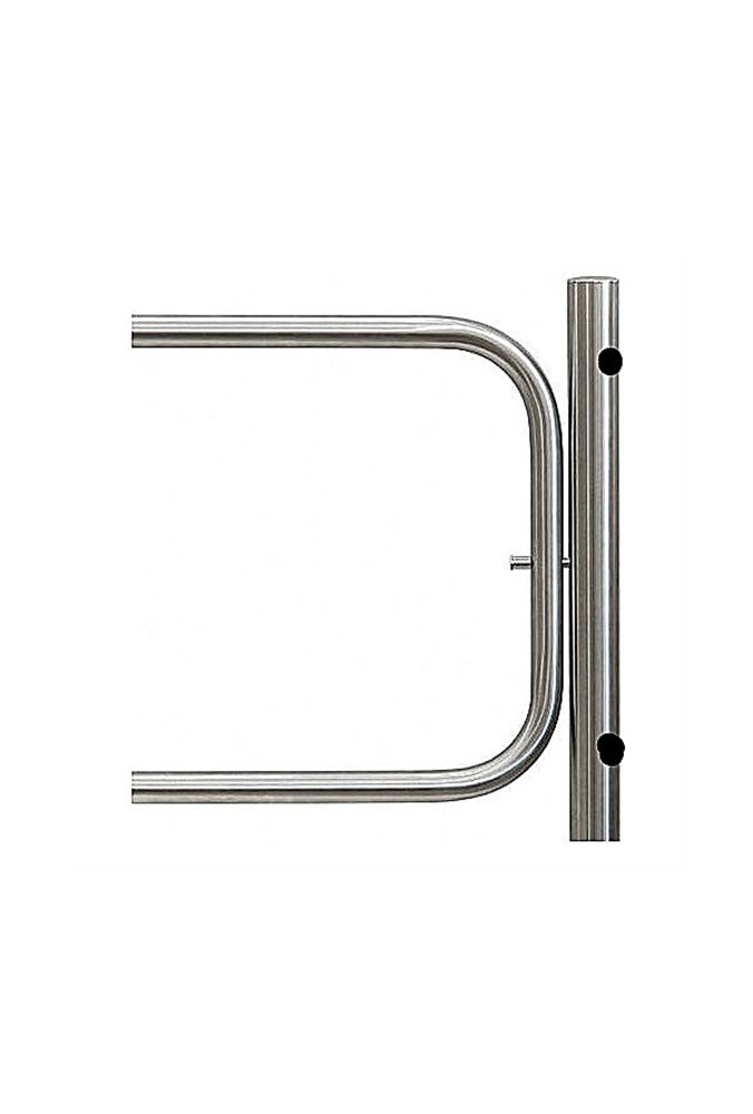PERCo-BH02 2-15 - Стойка с отверстием под стопорный механизм поворотной секции и с 2-мя отверстиями для крепления патрубков на стороне, противоположной створке
