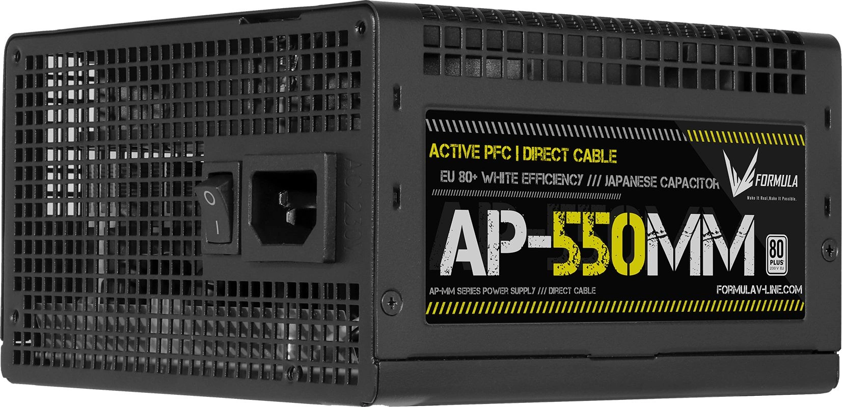 Блок питания Formula ATX 550W AP-550ММ 80 PLUS WHITE (20+4pin) APFC 120mm fan 6xSATA RTL