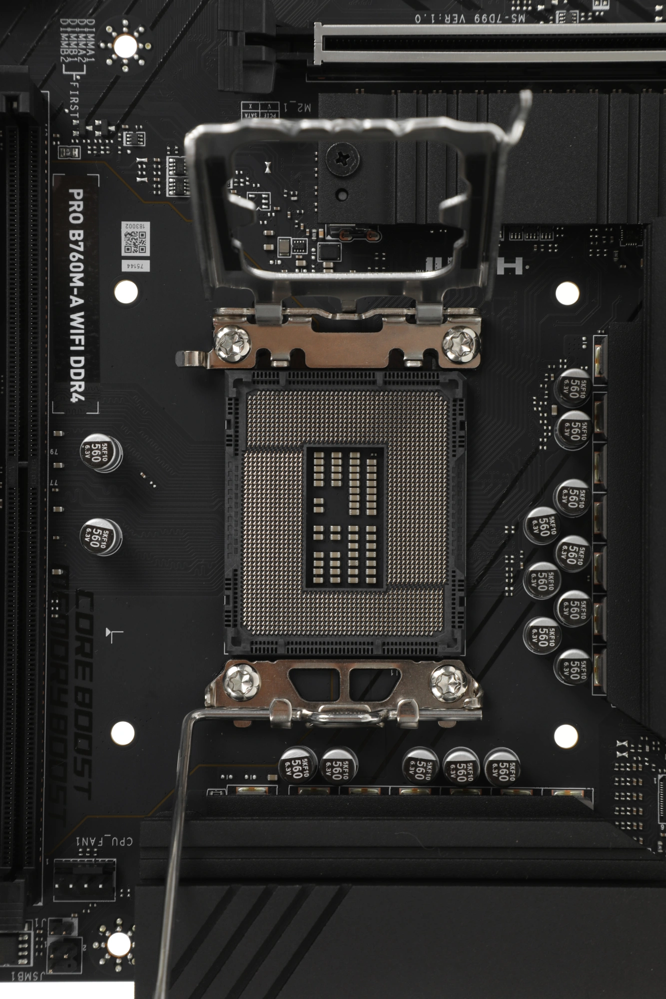 Материнская плата MSI PRO B760M-A WIFI DDR4 Soc-1700 Intel B760 4xDDR4 mATX AC`97 8ch(7.1) 2.5Gg+HDMI+DP