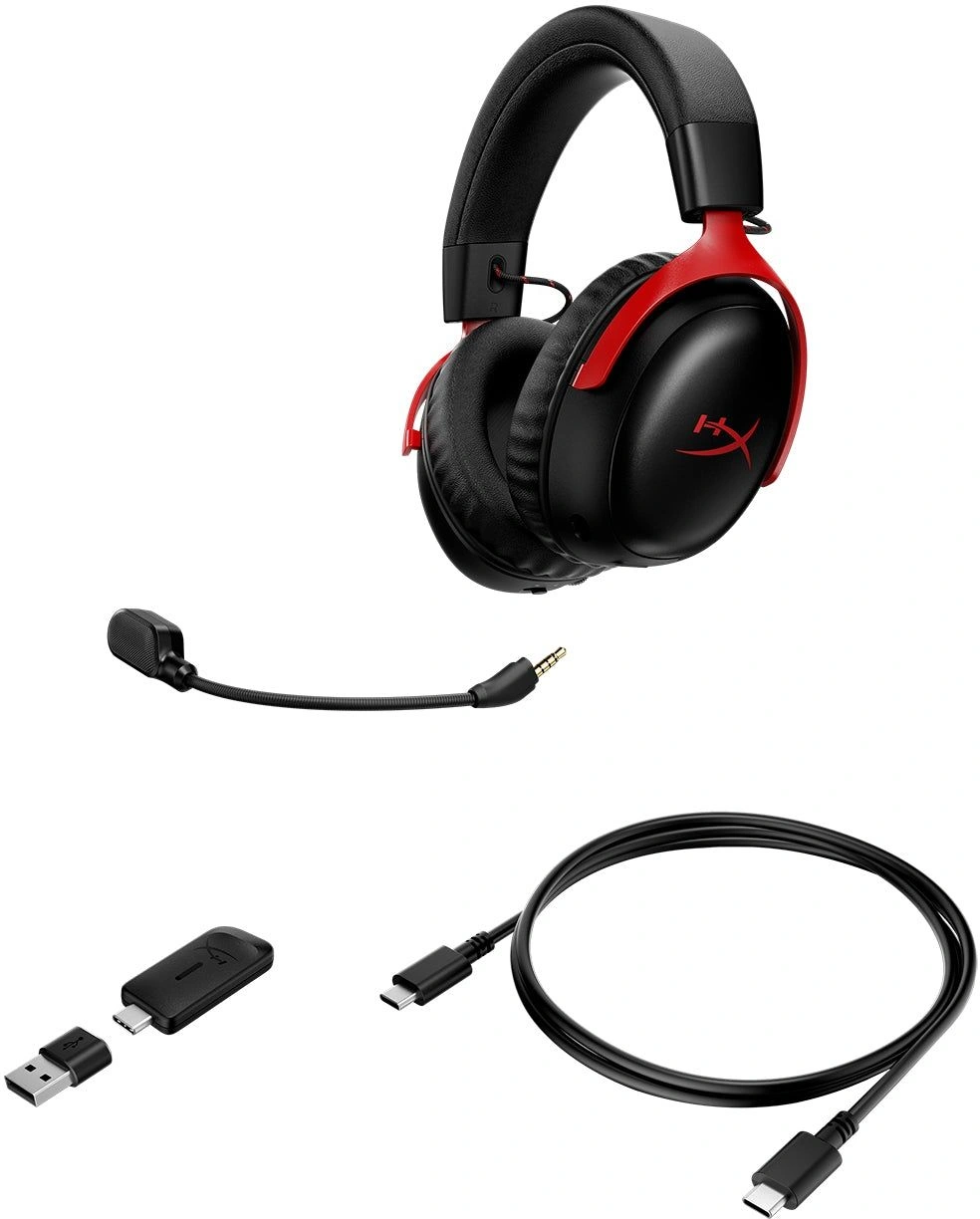 Наушники с микрофоном HyperX Cloud III S Wireless черный/красный мониторные (A59Z0AA)