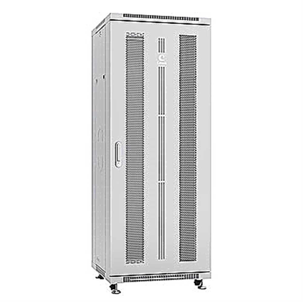 Cabeus ND-05C-32U60/80 - Шкаф монтажный телекоммуникационный 19" напольный,  32U 600х800х1610 мм передняя и задняя перфорированные двери, ручка с замком, цвет серый