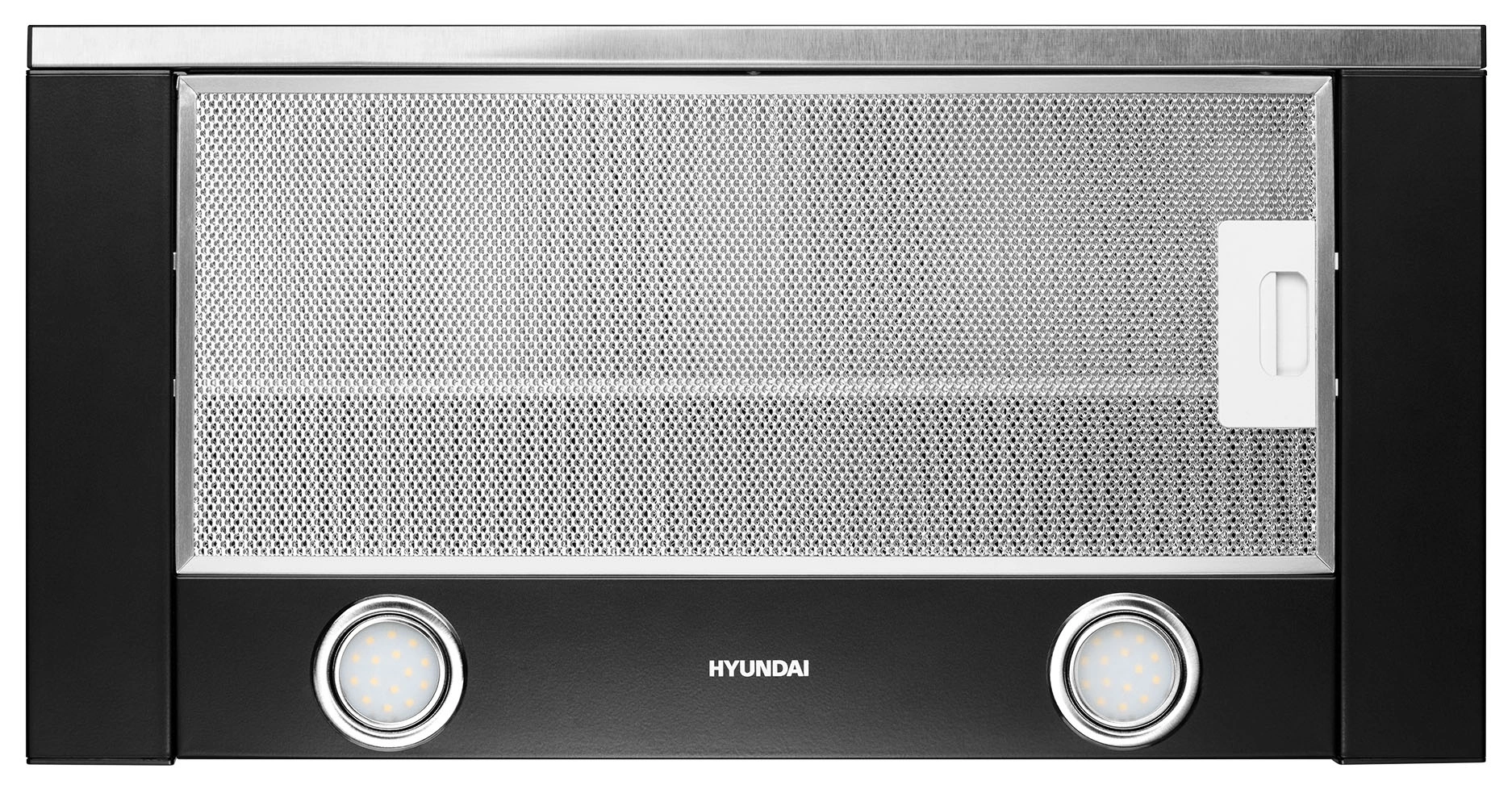 Вытяжка встраиваемая Hyundai HBH 6232 IX нержавеющая сталь/черный управление: кнопочное (1 мотор)