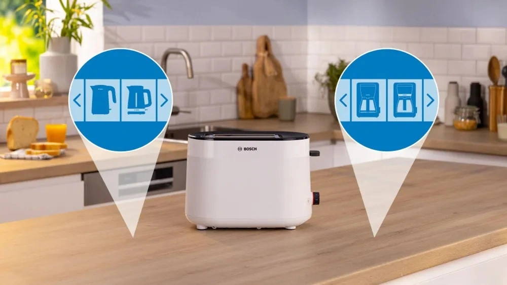 Тостер Bosch TAT2M121 950Вт белый